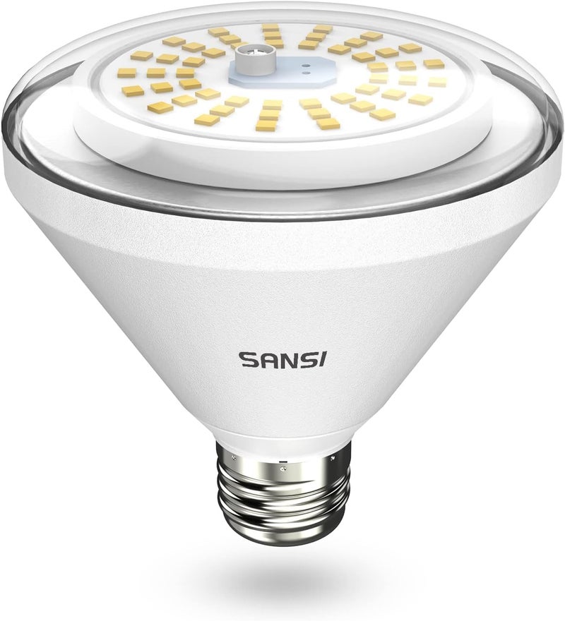 Sansi مصباح نمو LED بقوة 200 واط، BR30 24 واط مصباح نمو كامل الطيف بزاوية شعاع واسعة 120°، 4000K ضوء نهاري أبيض IP54 مقاوم للماء للنباتات الداخلية والخارجية - Image 1